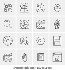 16 Business Universal Icons Vector. Creative Icon Illustration to use in web and Mobile Related project.