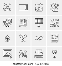 16 Business Universal Icons Vector. Creative Icon Illustration to use in web and Mobile Related project.