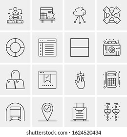 16 Business Universal Icons Vector. Creative Icon Illustration to use in web and Mobile Related project.
