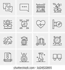 16 Business Universal Icons Vector. Creative Icon Illustration to use in web and Mobile Related project.