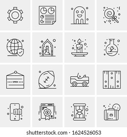 16 Business Universal Icons Vector. Creative Icon Illustration to use in web and Mobile Related project.