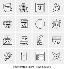 16 Business Universal Icons Vector. Creative Icon Illustration to use in web and Mobile Related project.