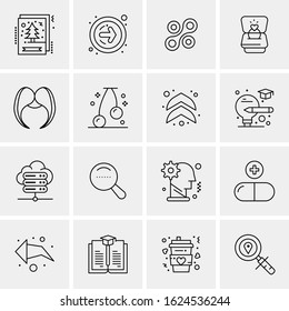 16 Business Universal Icons Vector. Creative Icon Illustration to use in web and Mobile Related project.