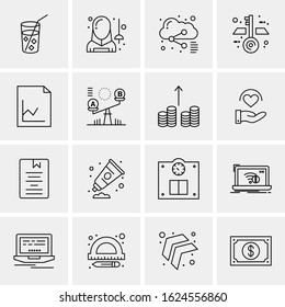 16 Business Universal Icons Vector. Creative Icon Illustration to use in web and Mobile Related project.