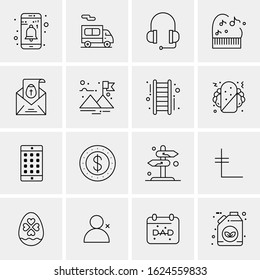 16 Business Universal Icons Vector. Creative Icon Illustration to use in web and Mobile Related project.