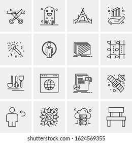 16 Business Universal Icons Vector. Creative Icon Illustration to use in web and Mobile Related project.