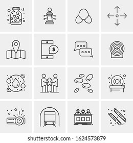 16 Business Universal Icons Vector. Creative Icon Illustration to use in web and Mobile Related project.