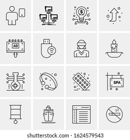 16 Business Universal Icons Vector. Creative Icon Illustration to use in web and Mobile Related project.