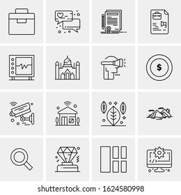 16 Business Universal Icons Vector. Creative Icon Illustration to use in web and Mobile Related project.