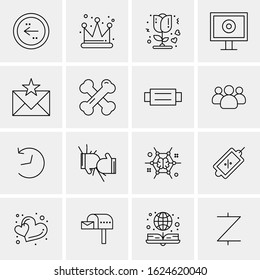 16 Business Universal Icons Vector. Creative Icon Illustration to use in web and Mobile Related project.