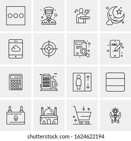 16 Business Universal Icons Vector. Creative Icon Illustration to use in web and Mobile Related project.