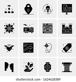 16 Business Universal Icons Vector. Creative Icon Illustration to use in web and Mobile Related project.