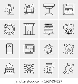 16 Business Universal Icons Vector. Creative Icon Illustration to use in web and Mobile Related project.