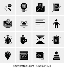 16 Business Universal Icons Vector. Creative Icon Illustration to use in web and Mobile Related project.