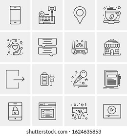 16 Business Universal Icons Vector. Creative Icon Illustration to use in web and Mobile Related project.