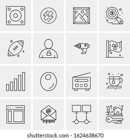 16 Business Universal Icons Vector. Creative Icon Illustration to use in web and Mobile Related project.