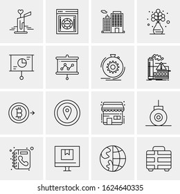 16 Business Universal Icons Vector. Creative Icon Illustration to use in web and Mobile Related project.
