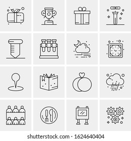 16 Business Universal Icons Vector. Creative Icon Illustration to use in web and Mobile Related project.