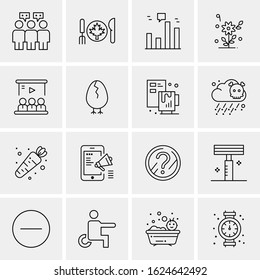 16 Business Universal Icons Vector. Creative Icon Illustration to use in web and Mobile Related project.