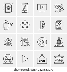 16 Business Universal Icons Vector. Creative Icon Illustration to use in web and Mobile Related project.