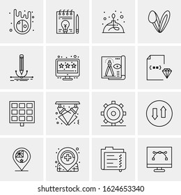 16 Business Universal Icons Vector. Creative Icon Illustration to use in web and Mobile Related project.