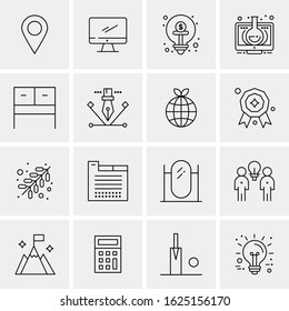 16 Business Universal Icons Vector. Creative Icon Illustration to use in web and Mobile Related project.