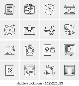 16 Business Universal Icons Vector. Creative Icon Illustration to use in web and Mobile Related project.