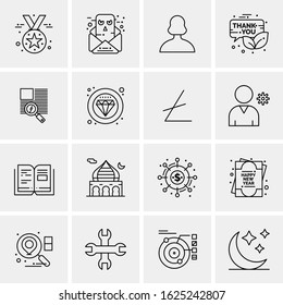 16 Business Universal Icons Vector. Creative Icon Illustration to use in web and Mobile Related project.
