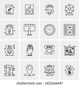 16 Business Universal Icons Vector. Creative Icon Illustration to use in web and Mobile Related project.