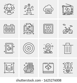 16 Business Universal Icons Vector. Creative Icon Illustration to use in web and Mobile Related project.