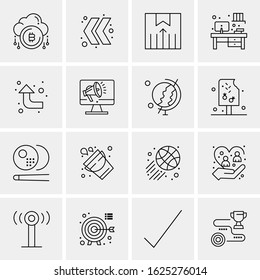 16 Business Universal Icons Vector. Creative Icon Illustration to use in web and Mobile Related project.