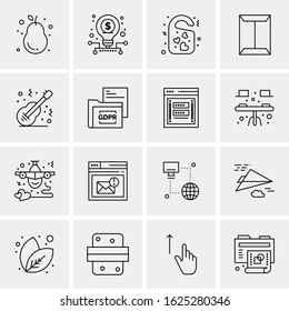 16 Business Universal Icons Vector. Creative Icon Illustration to use in web and Mobile Related project.