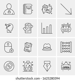 16 Business Universal Icons Vector. Creative Icon Illustration to use in web and Mobile Related project.