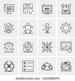 16 Business Universal Icons Vector. Creative Icon Illustration to use in web and Mobile Related project.