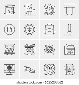 16 Business Universal Icons Vector. Creative Icon Illustration to use in web and Mobile Related project.