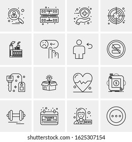 16 Business Universal Icons Vector. Creative Icon Illustration to use in web and Mobile Related project.