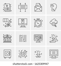 16 Business Universal Icons Vector. Creative Icon Illustration to use in web and Mobile Related project.