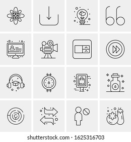 16 Business Universal Icons Vector. Creative Icon Illustration to use in web and Mobile Related project.