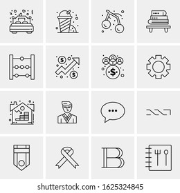 16 Business Universal Icons Vector. Creative Icon Illustration to use in web and Mobile Related project.