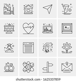 16 Business Universal Icons Vector. Creative Icon Illustration to use in web and Mobile Related project.