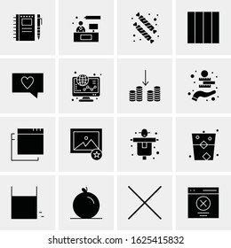 16 Business Universal Icons Vector. Creative Icon Illustration to use in web and Mobile Related project.