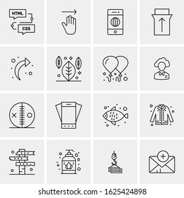 16 Business Universal Icons Vector. Creative Icon Illustration to use in web and Mobile Related project.