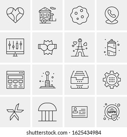 16 Business Universal Icons Vector. Creative Icon Illustration to use in web and Mobile Related project.