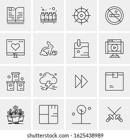 16 Business Universal Icons Vector. Creative Icon Illustration to use in web and Mobile Related project.
