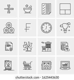 16 Business Universal Icons Vector. Creative Icon Illustration to use in web and Mobile Related project.