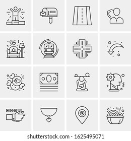 16 Business Universal Icons Vector. Creative Icon Illustration to use in web and Mobile Related project.