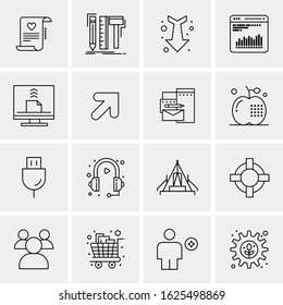 16 Business Universal Icons Vector. Creative Icon Illustration to use in web and Mobile Related project.