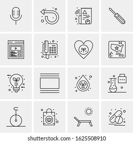 16 Business Universal Icons Vector. Creative Icon Illustration to use in web and Mobile Related project.