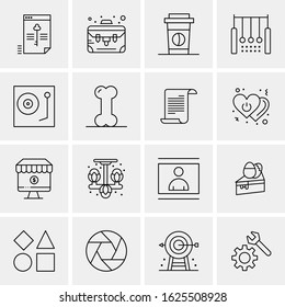 16 Business Universal Icons Vector. Creative Icon Illustration to use in web and Mobile Related project.