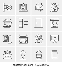 16 Business Universal Icons Vector. Creative Icon Illustration to use in web and Mobile Related project.